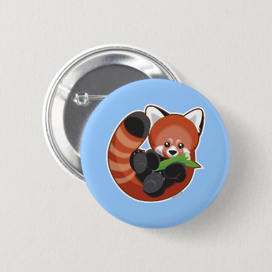 Red Panda Ronde Button 5,7 Cm (Voorkant /achterkant)