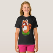 Red Panda Runner Running Sports T-shirt (Voorkant volledig)