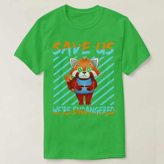 Red Panda Saveer Ons We Re Bedreigd T-shirt (Design voorkant)