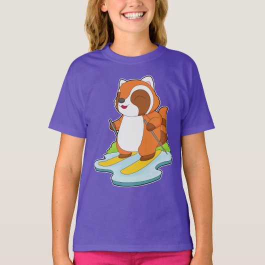 Red Panda Skier Ski T-shirt (Voorkant)