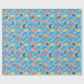 Red Panda Sky Blue Apple Patroonpapier Cadeaupapier (Vlak)