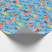 Red Panda Sky Blue Apple Patroonpapier Cadeaupapier (Hoek)