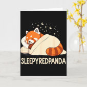 Red Panda Sleep Pajamas  Kaart (Gele Bloem)