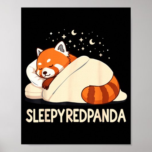 Red Panda Sleep Pajamas Poster (Voorkant)