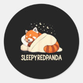 Red Panda Sleep Pajamas  Ronde Sticker (Voorkant)
