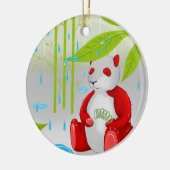 Red Panda Slinky Keramisch Ornament (Links)