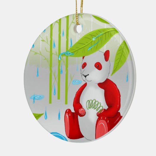 Red Panda Slinky Keramisch Ornament (Links)