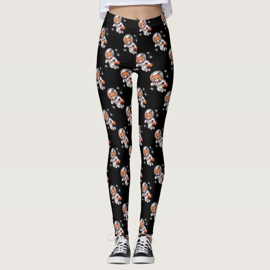 Red Panda Space Astronaut Leggings (Voorkant)