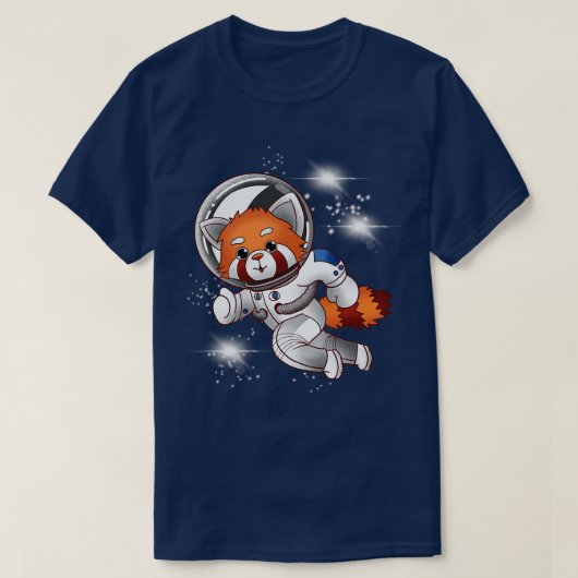 Red Panda Space Astronaut T-shirt (Design voorkant)