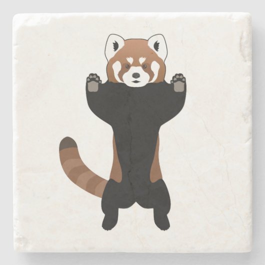 Red Panda Stenen Onderzetter (Voorkant)