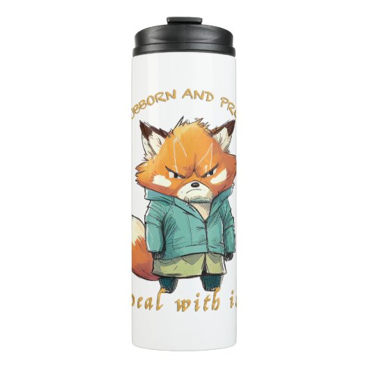 Red Panda Stubborn Deal Met Het Schattig Schattig  Thermosbeker (Voorkant)