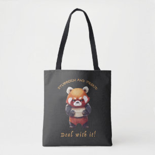 Red Panda Stubborn Deal Met Het Schattig Schattig  Tote Bag