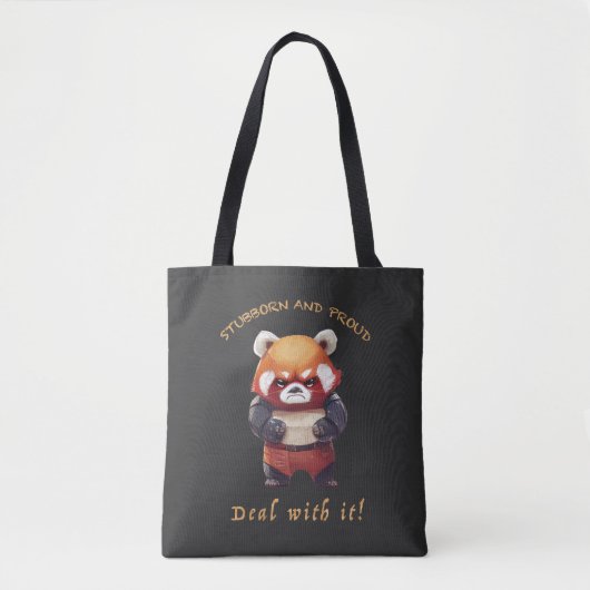 Red Panda Stubborn Deal Met Het Schattig Schattig Tote Bag (Voorkant)
