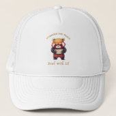 Red Panda Stubborn Deal Met Het Schattig Schattig Trucker Pet (Voorkant)