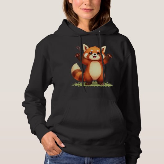 Red panda surprised hoodie (Voorkant)
