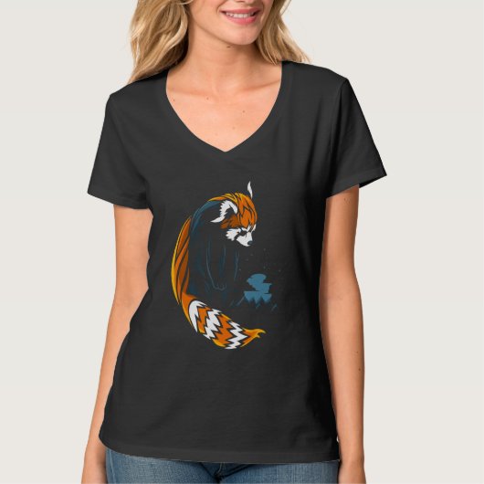 Red Panda tattoo stijl T-shirt (Voorkant)