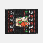 Red Panda Ugly Christmas Sweater Reindeer Llama Ri Fleece Deken (Voorkant (Horizontaal))