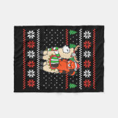 Red Panda Ugly Christmas Sweater Reindeer Llama Ri Fleece Deken (Voorkant (Horizontaal))