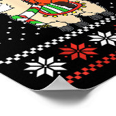 Red Panda Ugly Christmas Sweater Reindeer Llama Ri Poster (Hoek)