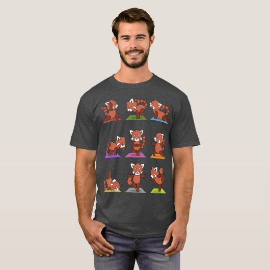 Red Panda Yoga Funny Red Pandas In Yoga Poses T-shirt (Voorkant volledig)
