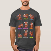 Red Panda Yoga Funny Red Pandas In Yoga Poses T-shirt (Voorkant)