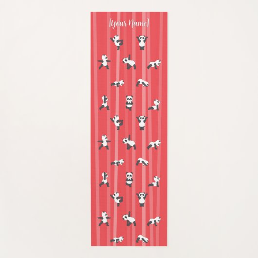 Red Panda Yoga Mat Custom Name Same on Both Sides (Voorkant)