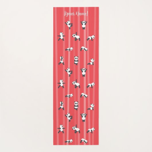 Red Panda Yoga Mat Custom Name Same on Both Sides (Achterkant)