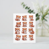 Red Pandas Feestdagenkaart (Staand voorkant)