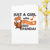 Red Pandas Girl Love Red Panda Kawaii Cute Animals Kaart (Gele Bloem)