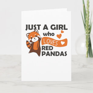 Red Pandas Girl Love Red Panda Kawaii Cute Animals Kaart
