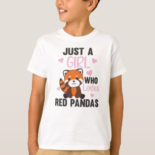 Red Pandas Girl Love Red Panda Kawaii Cute Animals T-shirt