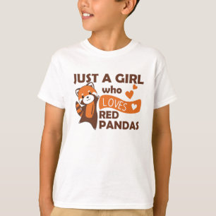 Red Pandas Girl Love Red Panda Kawaii Cute Animals T-shirt