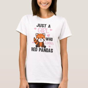 Red Pandas Girl Love Red Panda Kawaii Cute Animals T-shirt