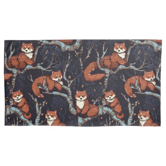 Red Pandas in bomen Kussensloop (Voorkant-Links)