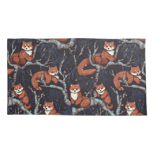 Red Pandas in bomen Kussensloop (Achterkant-Links)