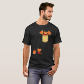 Red Pandas in Pocket Geweldige Cute Panda Beer Ani T-shirt (Voorkant volledig)