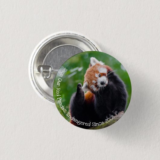 Red Pandas Ronde Button 3,2 Cm (Voorkant /achterkant)