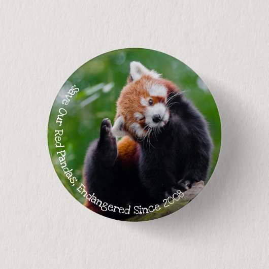 Red Pandas Ronde Button 3,2 Cm (Voorkant)