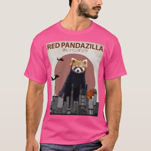 Red Pandazilla Red Panda Giant Monster Parody T-shirt (Voorkant)