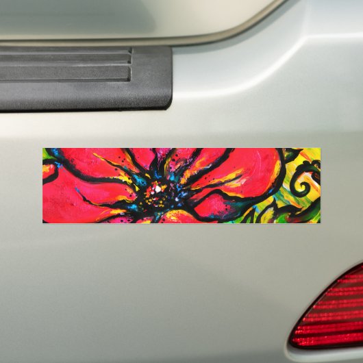 Red Papaver Bumpersticker (Op auto)