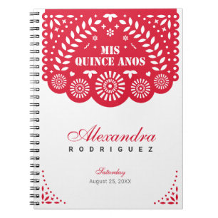 Red Papel Picado Mis Quince Años Notitieboek
