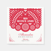 Red Papel Picado Mis Quince Años Servet (Voorkant)