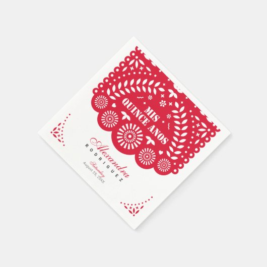 Red Papel Picado Mis Quince Años Servet (Hoek)