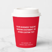 Red Paper Cups with Lids Custom Business Logo 8 oz Papieren Bekers (Achterkant)