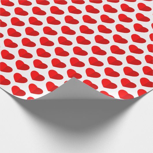 Red Paper Hearts Pattern Cadeaupapier (Hoek)