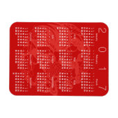 Red Papercut Rooster Calendar 2017 Magnet 2 Magneet (Horizontaal)