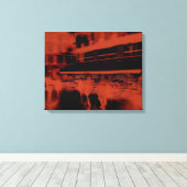 Red Paris avond. Koel de wazige beweging van mense Canvas Afdruk (Insitu (Houten vloer))