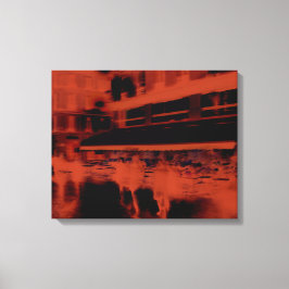 Red Paris avond. Koel de wazige beweging van mense Canvas Afdruk