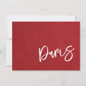 Red Paris Passport Bedankkaart (Achterkant)