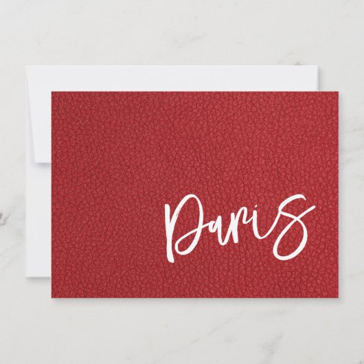 Red Paris Passport Bedankkaart (Achterkant)